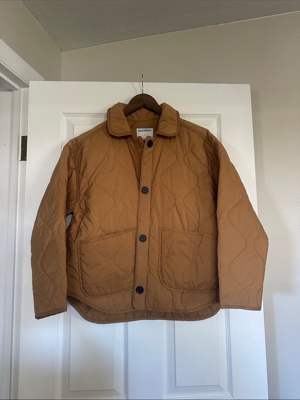 Old Navy Kids Quilted Jacket in Tan Brown